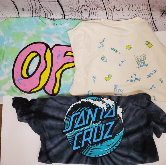 Odd Future Other - Bundle of 2 Odd Future (Small) + 1 Tie-dye Santa Cruz Shirt (Medium)